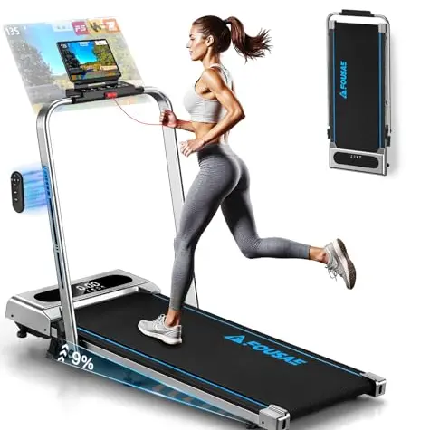 FOUSAE 5-in-1 Laufband für Zuhause, klappbar, 12 km/h, mit Steigung und App-Steuerung, bis 160 kg