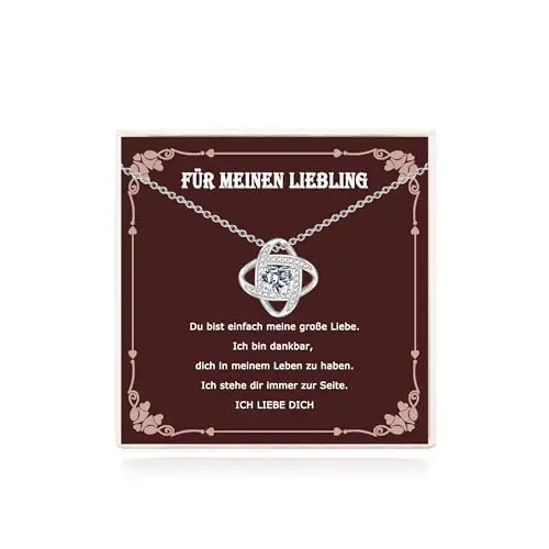 USEEDOVIA Herz Anhänger Halskette für Frau mit Zirkonia, vergoldet, 40cm, wasserdicht, Geschenkbox
