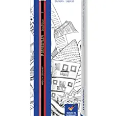 STAEDTLER 110-F VE Bleistifte, 12er Set im Kartonetui, Härtegrad F, hohe Bruchfestigkeit, Sechskantform, hohe Qualität