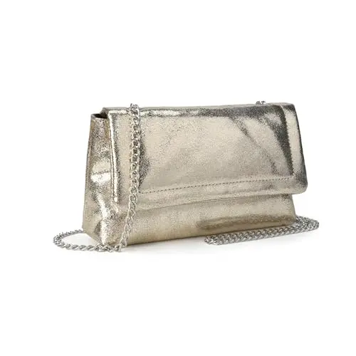 VNFIOEI Kleine Clutch Umhängetasche mit Kette, elegante Abendtasche