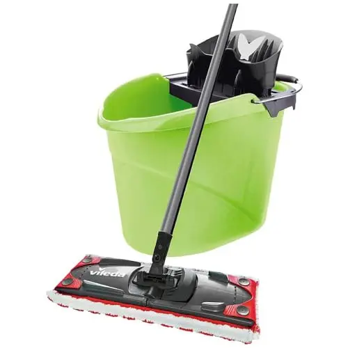 Vileda ULTRAMAX 2in1 Bodenwischer Set, Wischmopp mit Stiel und Eimer, Limitierte Sonderedition, Farbe Grün