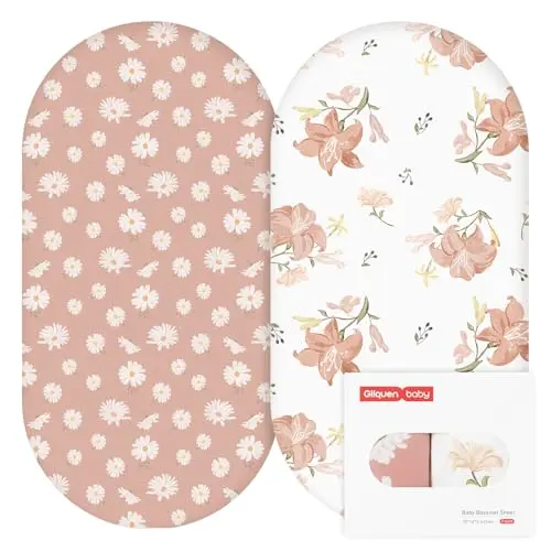 GLLQUEN 4er Pack Spannbettlaken für Kinderwagen 81x41 cm, Mikrofaser, Öko-Tex