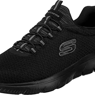 Skechers Damen Summits Sneaker, Black Mesh, Schuhgröße 40 EU