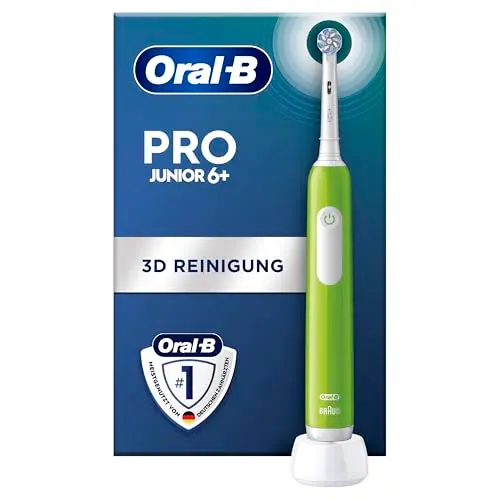 Oral-B Pro Junior Elektrische Zahnbürste für Kinder, Grün