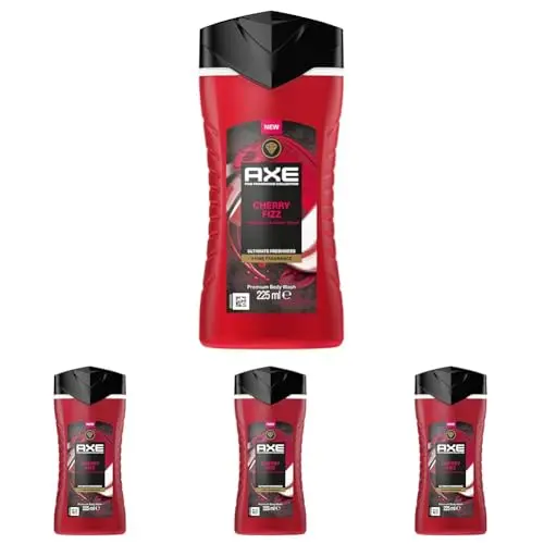 Axe Cherry Fizz Duschgel 225 ml - Premium Body Wash für 12 Stunden Frische (4er Pack)