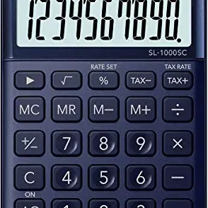 CASIO SL-1000SC Taschenrechner, 10-stellig, Solar-Betrieb, stylisches Design, kompakte Größe