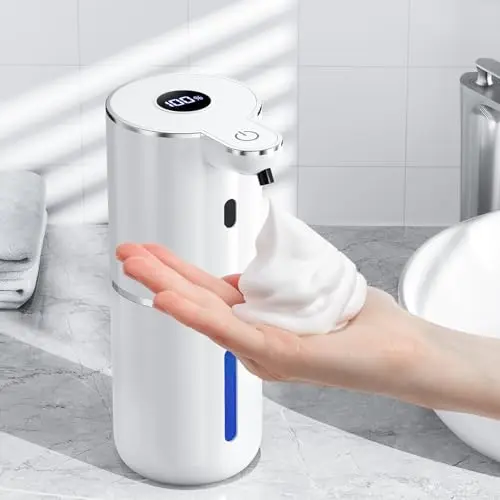 Automatischer Seifenspender mit digitaler Anzeige - 380ml, berührungslos, USB wiederaufladbar für Bad und Küche