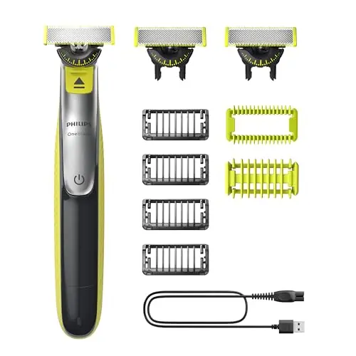 Philips OneBlade 360 - Elektrischer Bartschneider und Bodygroomer mit 4 Trimmaufsätzen und 2 Körperaufsätzen