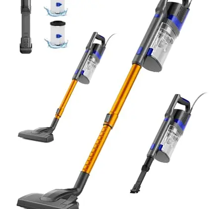 VACTechPro 680W Kabelstaubsauger mit 800ML Staubbehälter für harte Böden, Gold
