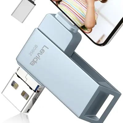 Levida USB Stick 256GB - Mobiler Speicher mit drehbarem Design für iOS, Android, Laptop & PC
