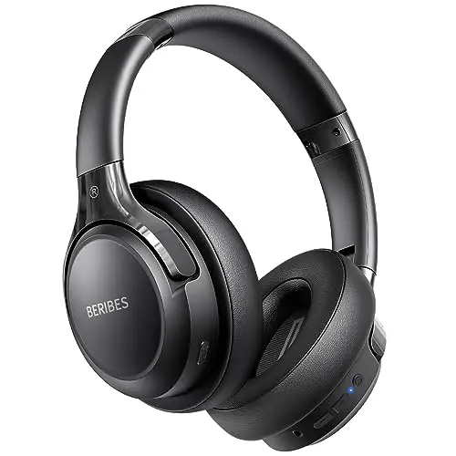 BERIBES Bluetooth Over-Ear Kopfhörer 65h, kabellos mit Mikrofon, faltbar, HiFi Stereo, schwarz