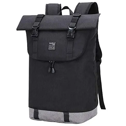 EverVanz Laptop-Rucksack, wasserdicht, leicht und elegant, ideal für Damen und Herren, Schwarz, Größe L