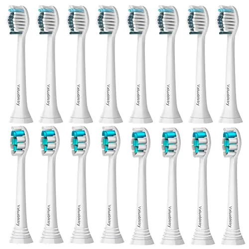 16er Aufsteckbürsten für Philips Sonicare: 8 Whitening Clean & 8 Precision Clean, Weiß