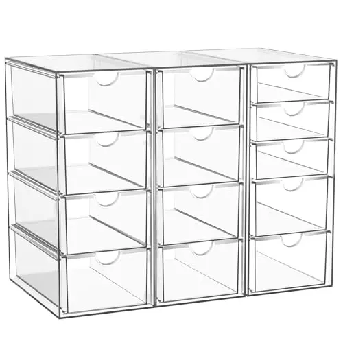 Acryl Kosmetikorganisator mit 13 Schubladen für Bad, Büro & Zubehör