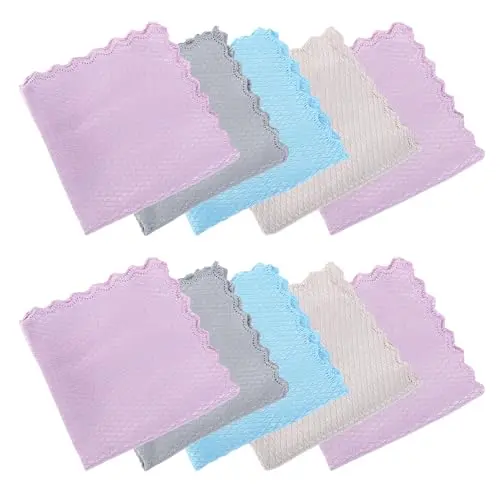 10er Set Mikrofasertücher für Auto, Fenster, Küche und Spiegel (25 x 25 cm) - Fusselfrei und vielseitig einsetzbar