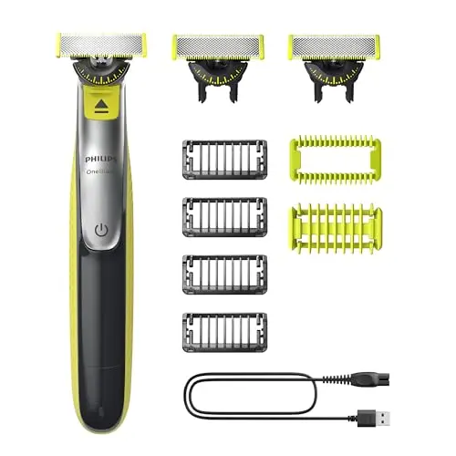 PHILIPS OneBlade 360 - elektrischer Rasierer, Trimmer & Bodygroomer mit 3 Klingen und 4 Trimmaufsätzen für Gesicht & Körper