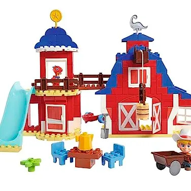 Big-Bloxx Dino Ranch Clubhaus Spielset mit 168 Bausteinen, Spielfigur Jon, Dino Blitz und Zubehör für Kinder von 18 Monaten bis 5 Jahre
