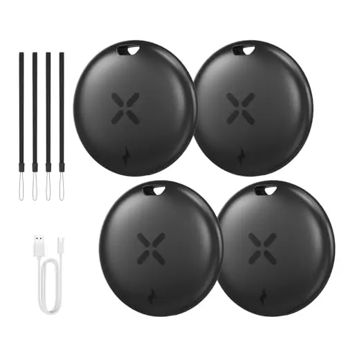 Smart Tag 4er Pack - USB-C Tracker, Kompatibel mit Apple, Wasserdichter Bluetooth-Schlüsselfinder, Schwarz