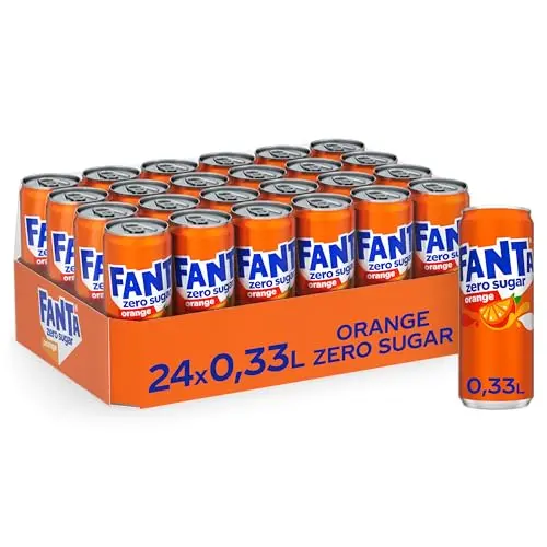 Fanta Zero Orange - erfrischende Limonade ohne Zucker und Kalorien - 24 Dosen à 330 ml