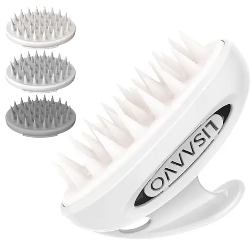 LISAAVO Scalp Brush für Haarwachstum, Shampoo-Bürste für Männer und Frauen, 3 Härtegrade, weiß