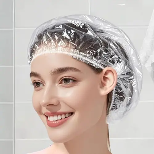 100 Stück Wasserdichte, elastische Duschhauben für Frauen, ideal für Spa, Zuhause, Hotel & Friseure