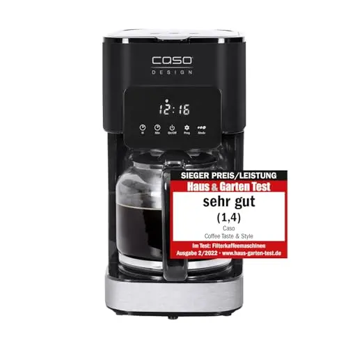 CASO Coffee Taste and Style Kaffeemaschine, 1,5 l, Edelstahl, 12 Tassen, Tropf-Stopp
