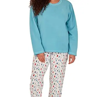 Indigo Sky Damen Gemma Cosy Fleece Pyjamaset, Türkis