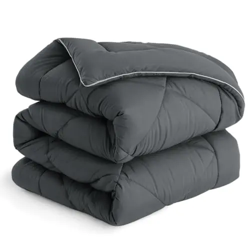 Aisbo Ganzjahresbettdecke 135x200 cm - Anthrazit, Weiche und Bequeme Steppdecke