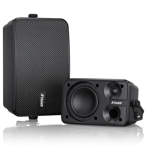 Inwa Outdoor Bluetooth Lautsprecher mit Wandhalterung, wasserdichtes Stereo Soundsystem für Pavillon (Paar, 400W)