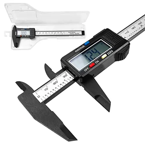 Fousenuk Digitaler Messschieber 150 mm aus Kohlefaser mit LCD-Anzeige