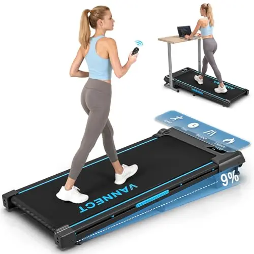 VANNECT Walking Pad – Tragbares Laufband für Zuhause, 1-10 km/h, mit LED-Anzeige und Fernbedienung, bis 150 kg belastbar