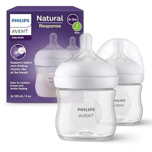 Philips AVENT Babyflaschen Natural Response – 2er Set, 125 ml, BPA-frei, für Neugeborene