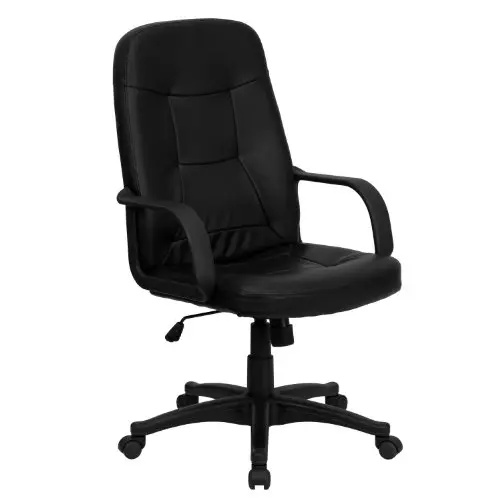 Flash Möbel Drehstuhl mit hoher Rückenlehne und Armlehnen, schwarz