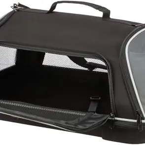Trixie Hundetasche Flugzeugtasche, Schwarz/Grau, 55 x 23 x 40 cm