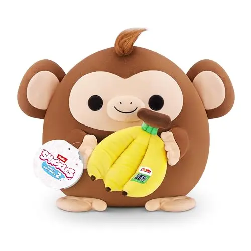 Snackles Series 2 Monkey - Kuscheliges Plüschspielzeug, 35 cm, beruhigend, lizenziert