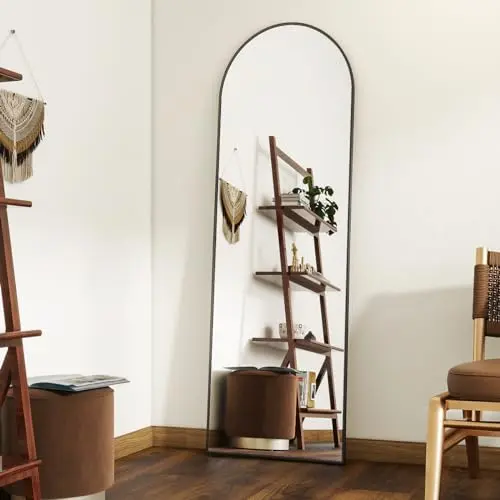 Koonmi Gebogener Ganzkörperspiegel 40 x 125 cm - Ankleidespiegel für Wohnzimmer, Schwarz