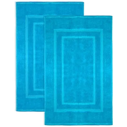 NatureMark Badvorleger 2er Pack | 100% Baumwolle | 50 x 80 cm | Türkis