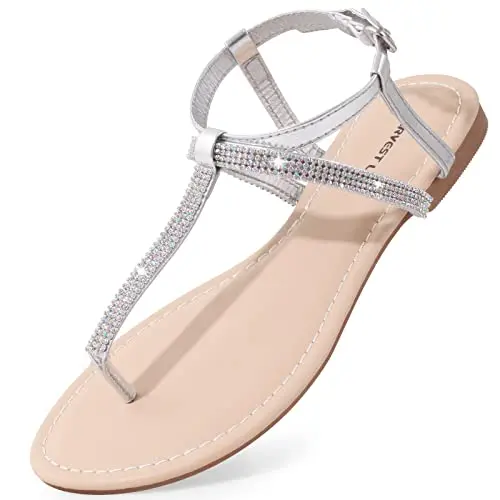 Damen Sandalen Sommer Bequem Flach