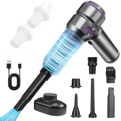 Aytop Handstaubsauger, kabellos und wiederaufladbar, mit starker Saugkraft, 2 HEPA-Filtern, für Auto und Zuhause