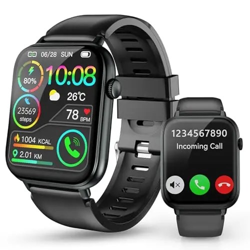 VKROBAG Smartwatch Herren & Damen 1,85" HD Touchscreen mit Telefonfunktion