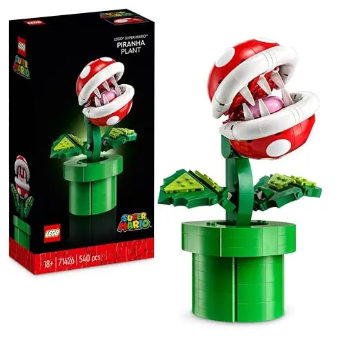 LEGO Super Mario Piranha-Pflanze Set – bewegliche Figur mit Münzen, ideales Geschenk für Erwachsene, Männer, Frauen und Jugendliche