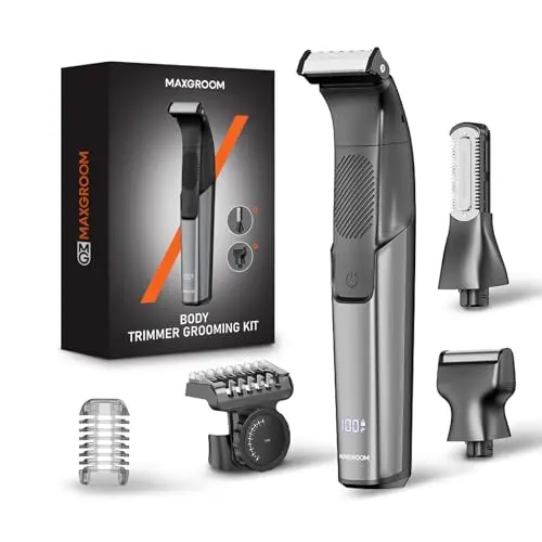 MAXGROOM Elektrischer Intimrasierer für Männer, 3-in-1 Körperhaartrimmer für Bart, Bikini und Rücken, wasserdicht