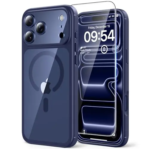 TAURI Hülle für iPhone 17 Pro - Stoßfest, MagSafe-kompatibel, vollständiger Kameraschutz, marineblau