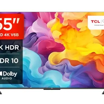 TCL 55V6B 55 Zoll 4K Ultra HD Smart TV mit Google TV und Dolby Audio