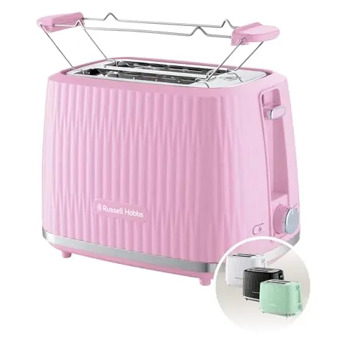 Russell Hobbs Eden Toaster für 2 Scheiben, 6 Bräunungsstufen, Himbeere