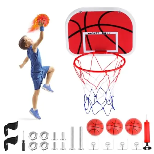 HGRGHH Mini Basketballkorb für Kinder mit Ballpumpe und 3 Bällen - Indoor Set für Jungen und Mädchen ab 3 Jahren
