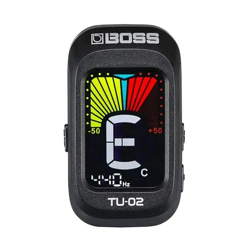 BOSS TU-02 chromatischer Clip-Tuner für Gitarre, Bass und Ukulele