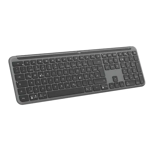 Logitech Signature Slim K950 kabellose Tastatur, schlankes Design, Bluetooth, QWERTZ-Layout, Graphit