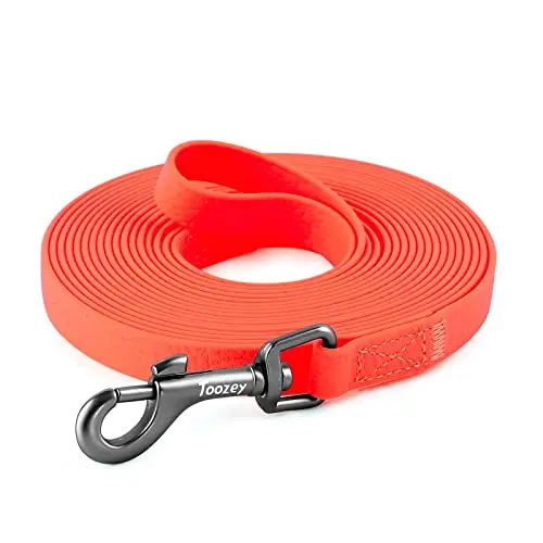 Toozey Wasserdichte Schleppleine für Hunde, 5m bis 20m - Robuste Trainingsleine in Neon Orange