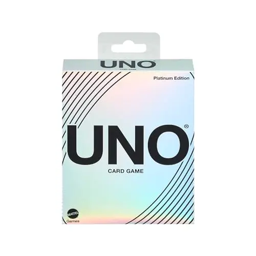 Mattel Games UNO Platin Edition Kartenspiel für Familien- und Partyausflüge, Premium-Sammelkarten